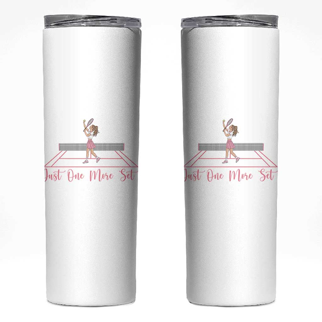 Just One More Set Skinny Tumbler Funny Tennis Player Gift For Women - Wonder Print Shop