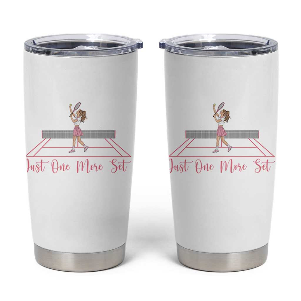 Just One More Set Tumbler Cup Funny Tennis Player Gift For Women - Wonder Print Shop