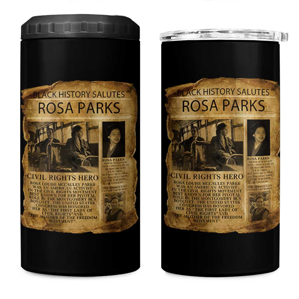 Rosa Parks 4 in 1 Can Cooler Tumbler Female Empowerment History Gift