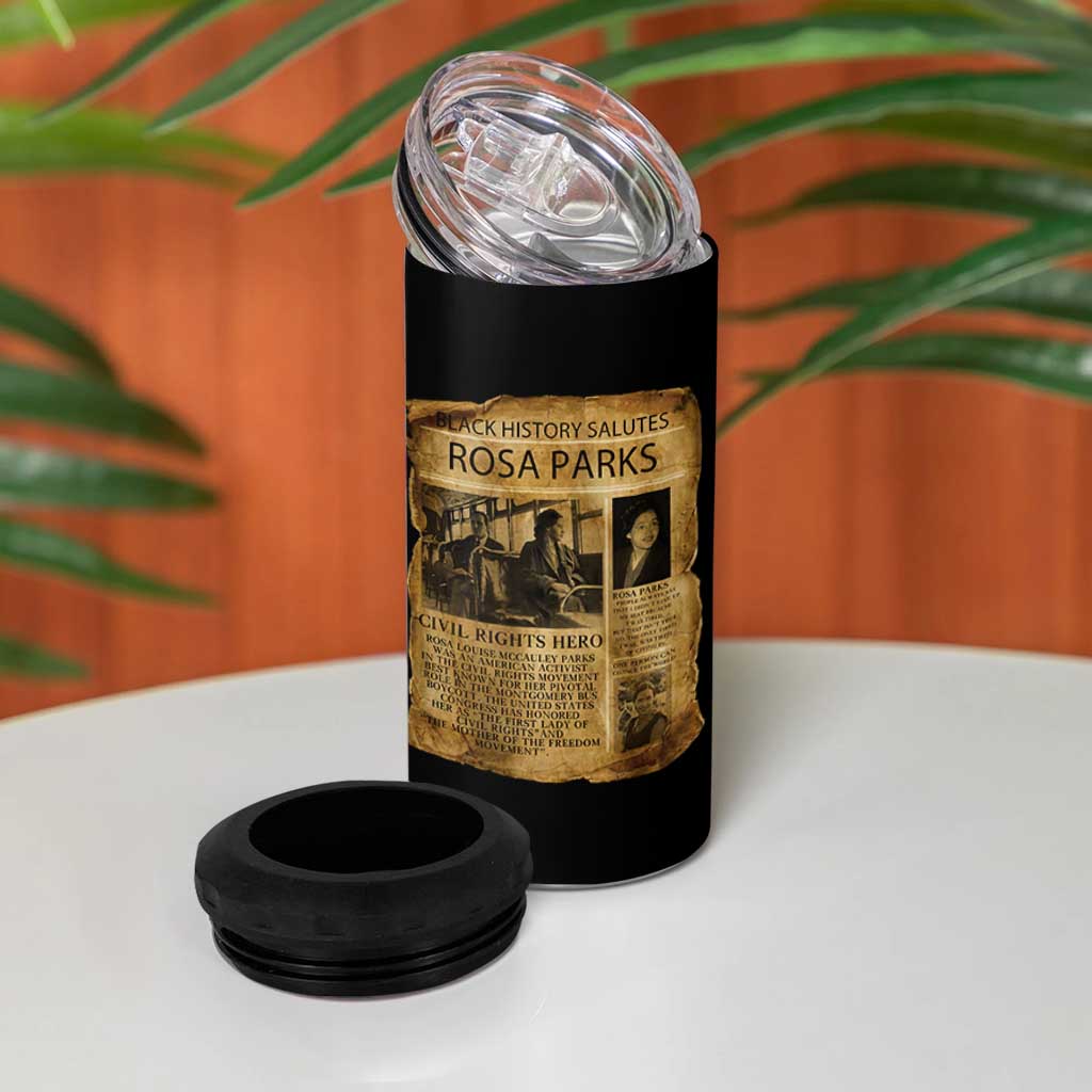 Rosa Parks 4 in 1 Can Cooler Tumbler Female Empowerment History Gift