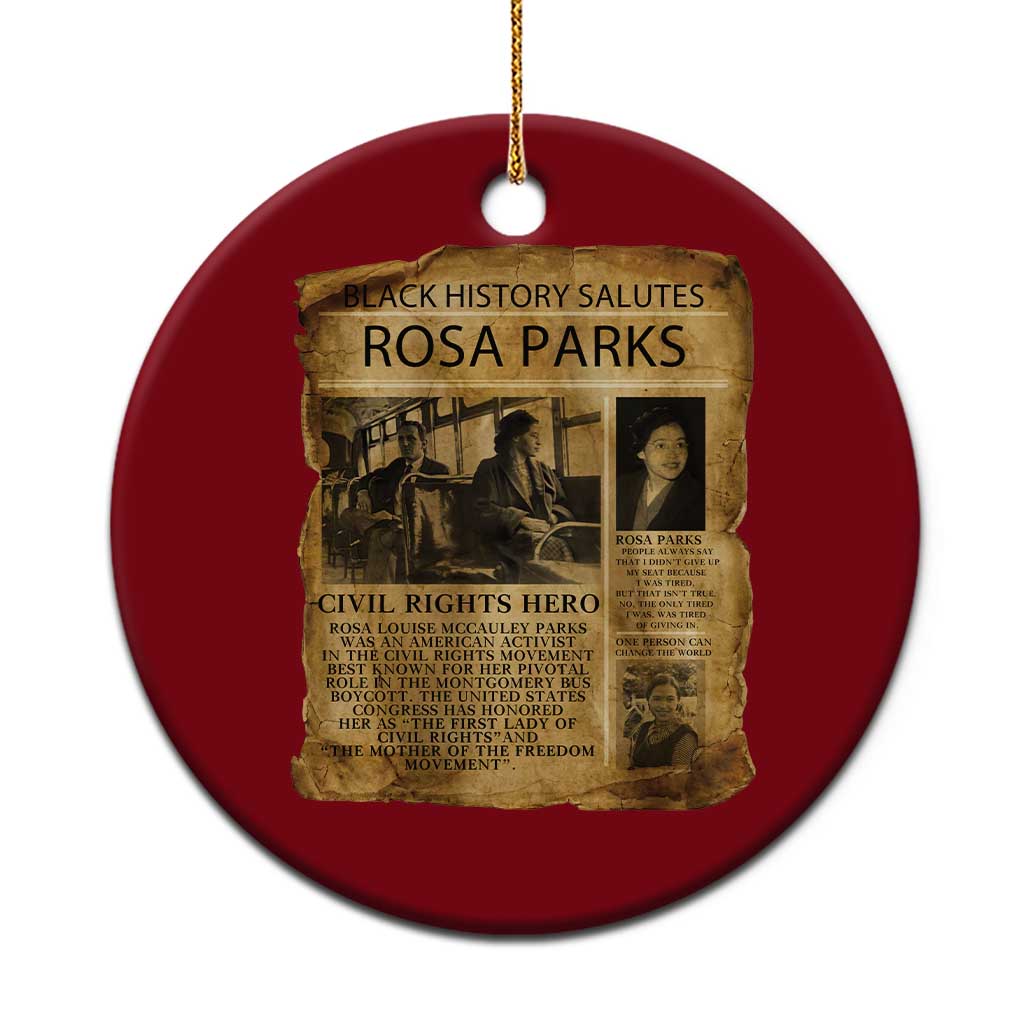 Rosa Parks Ceramic Ornament Female Empowerment History Gift