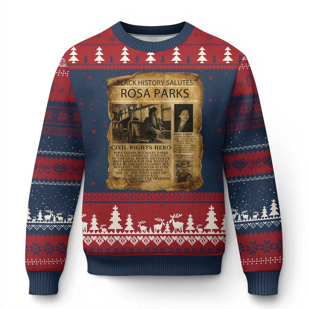 Rosa Parks Ugly Christmas Sweater Female Empowerment History Gift