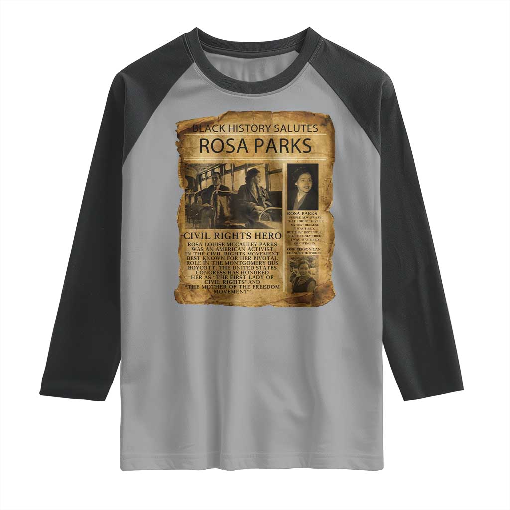 Rosa Parks Raglan Shirt Female Empowerment History Gift