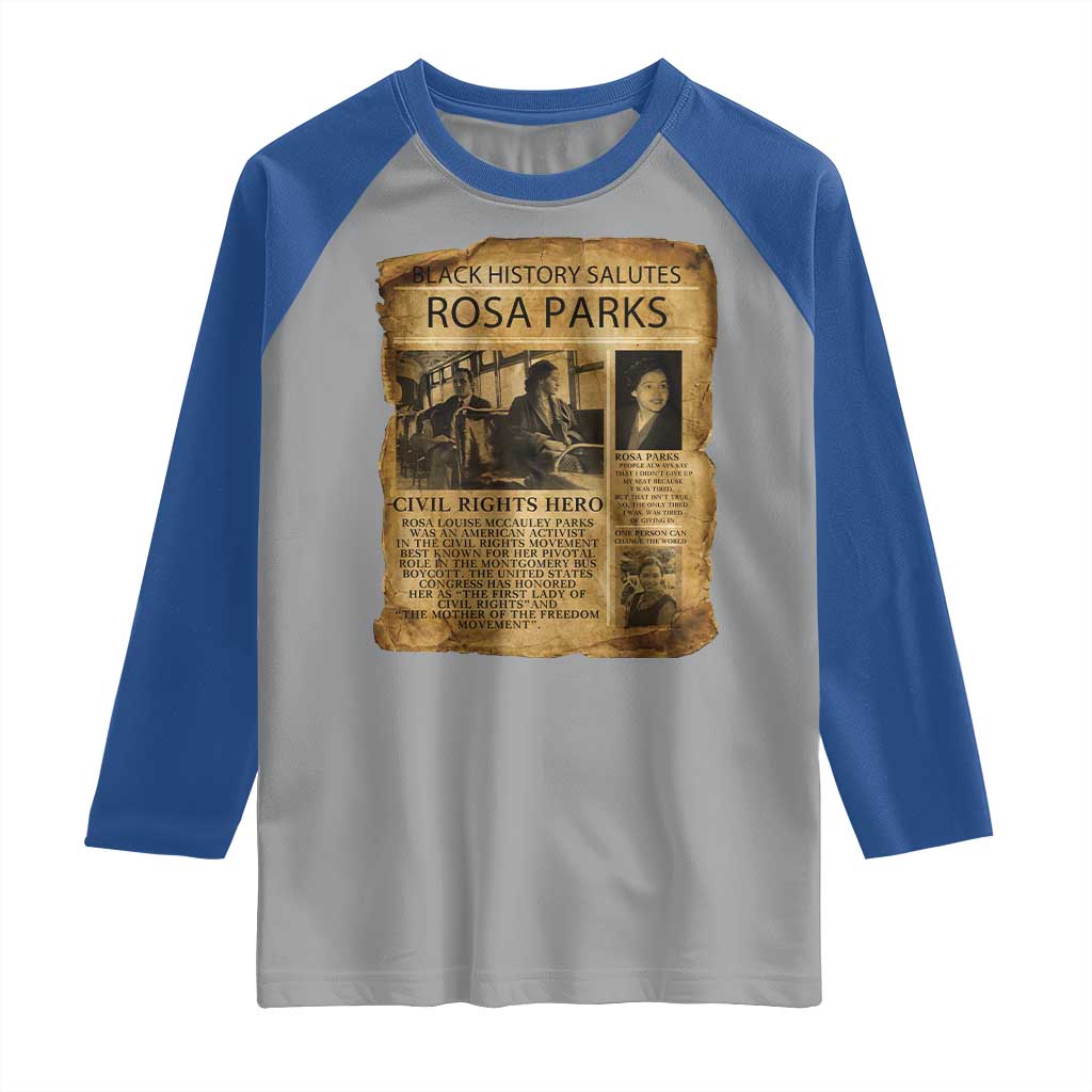 Rosa Parks Raglan Shirt Female Empowerment History Gift