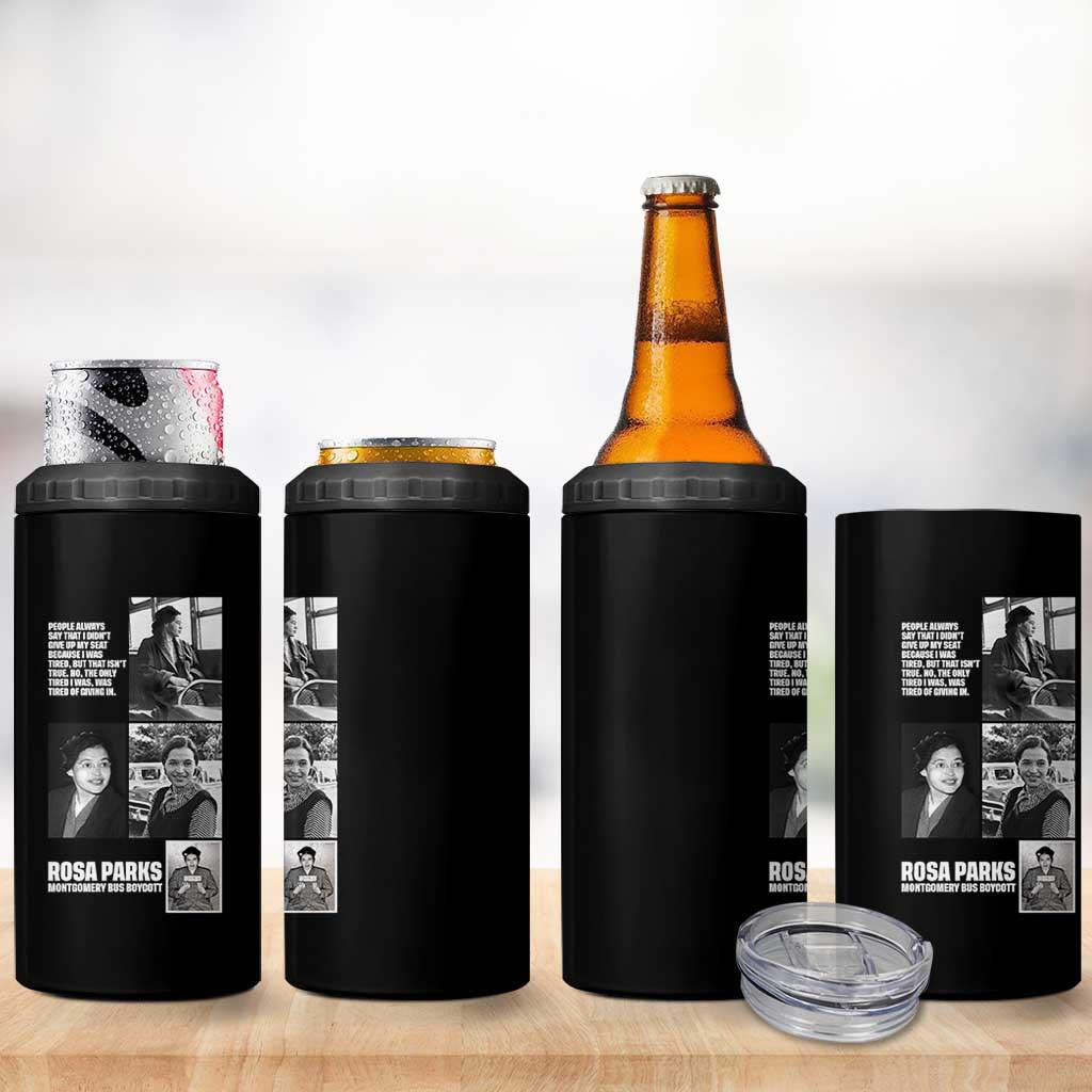 Rosa Parks 4 in 1 Can Cooler Tumbler Strong Black Woman Leader