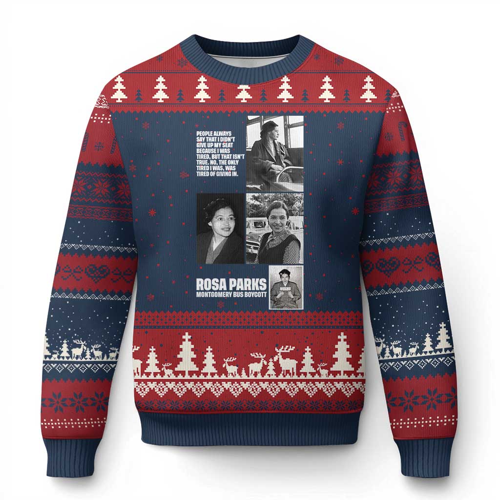Rosa Parks Ugly Christmas Sweater Strong Black Woman Leader