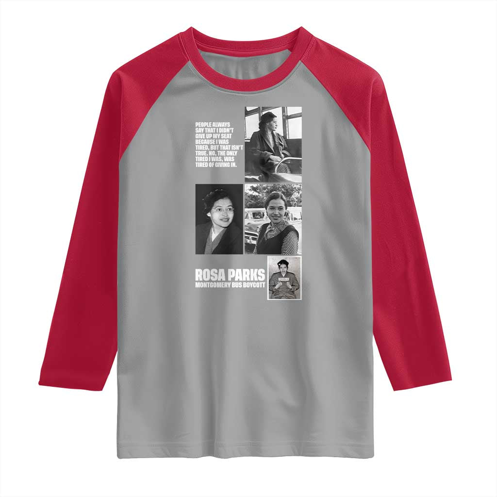 Rosa Parks Raglan Shirt Strong Black Woman Leader