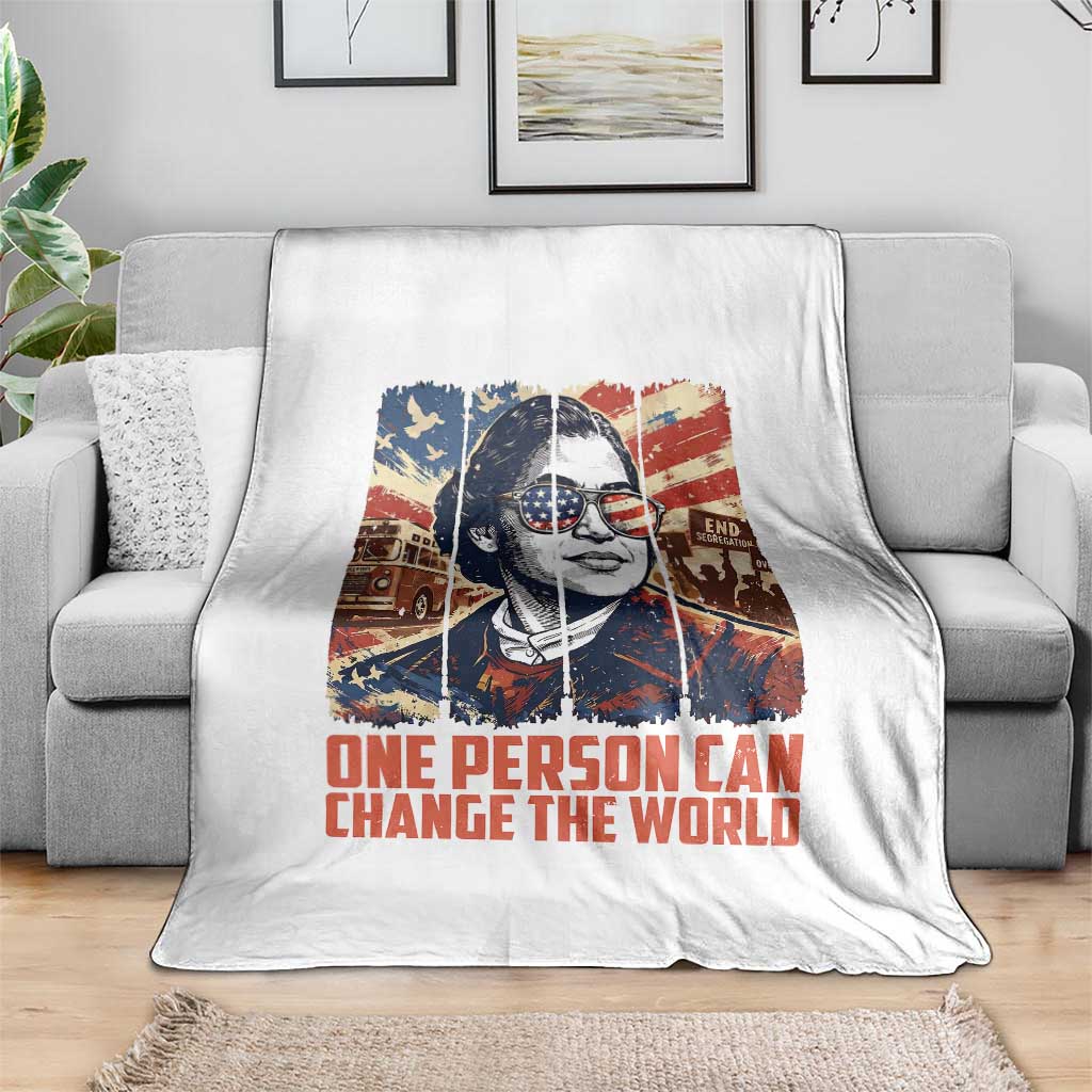 Rosa Parks Civil Rights Legacy Throw Blanket One Person Can Change The World