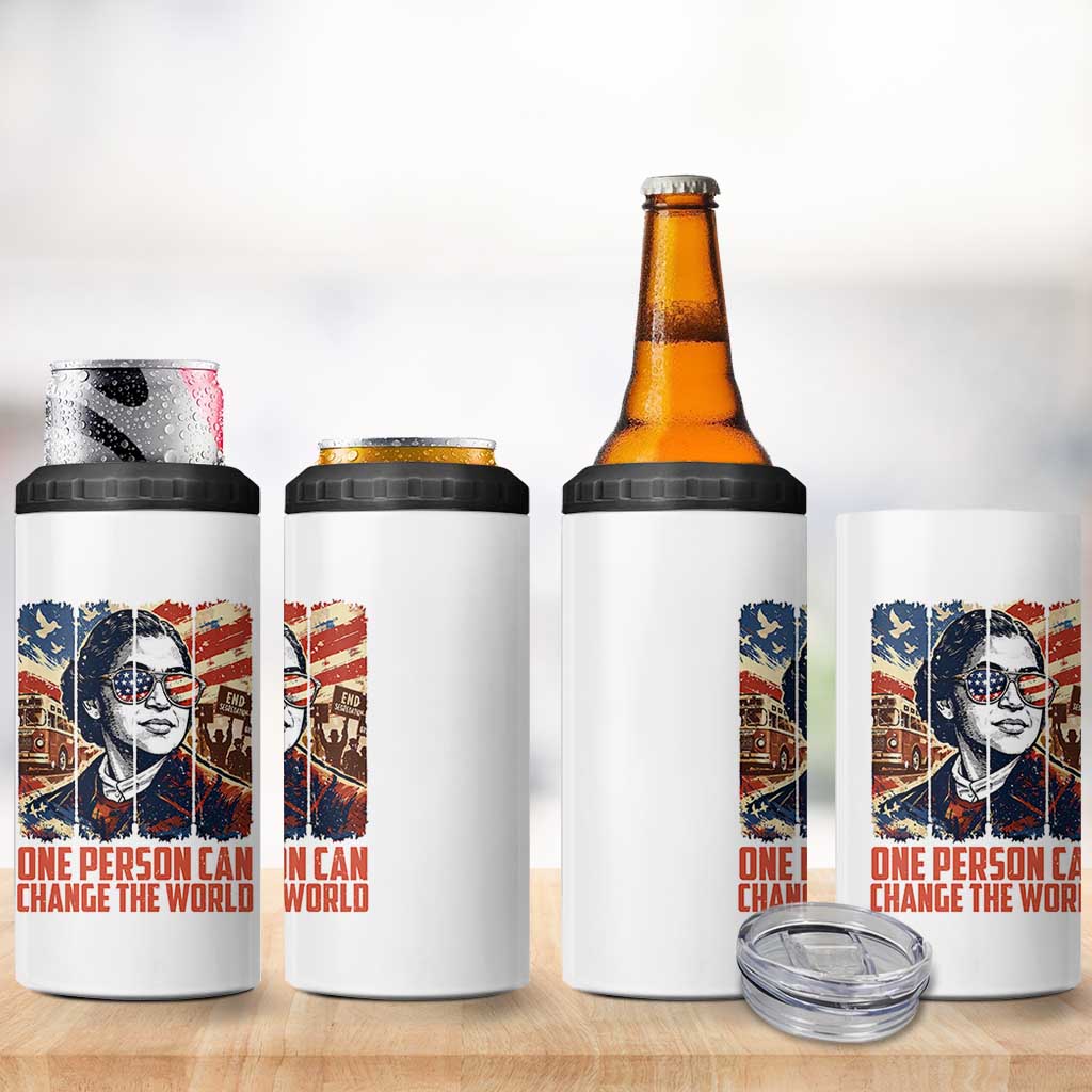 Rosa Parks Civil Rights Legacy 4 in 1 Can Cooler Tumbler One Person Can Change The World