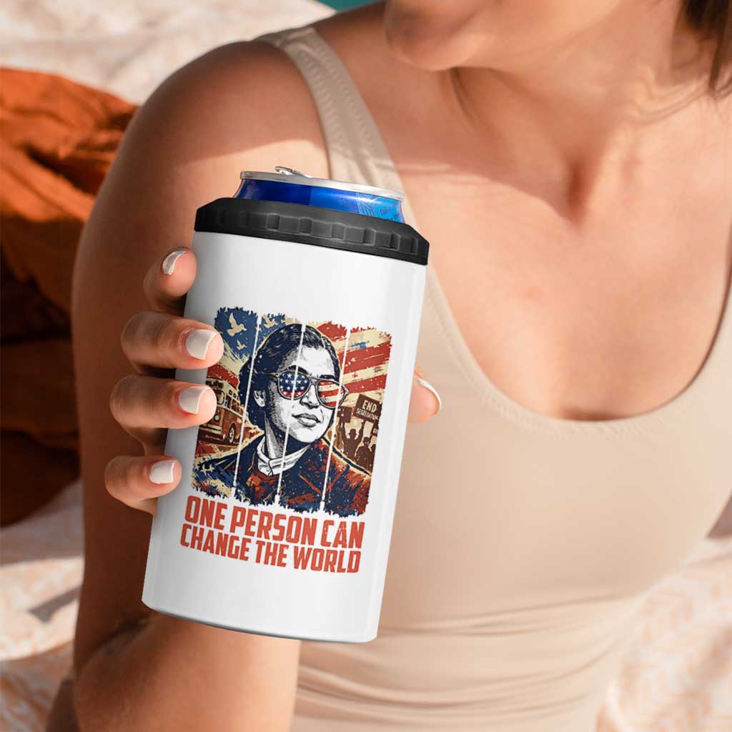 Rosa Parks Civil Rights Legacy 4 in 1 Can Cooler Tumbler One Person Can Change The World