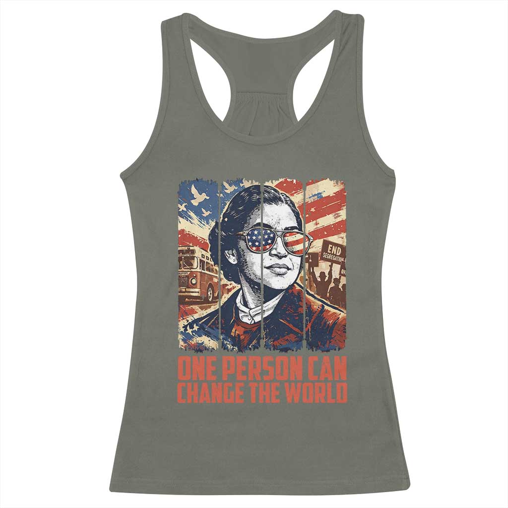 Rosa Parks Civil Rights Legacy Racerback Tank Top One Person Can Change The World