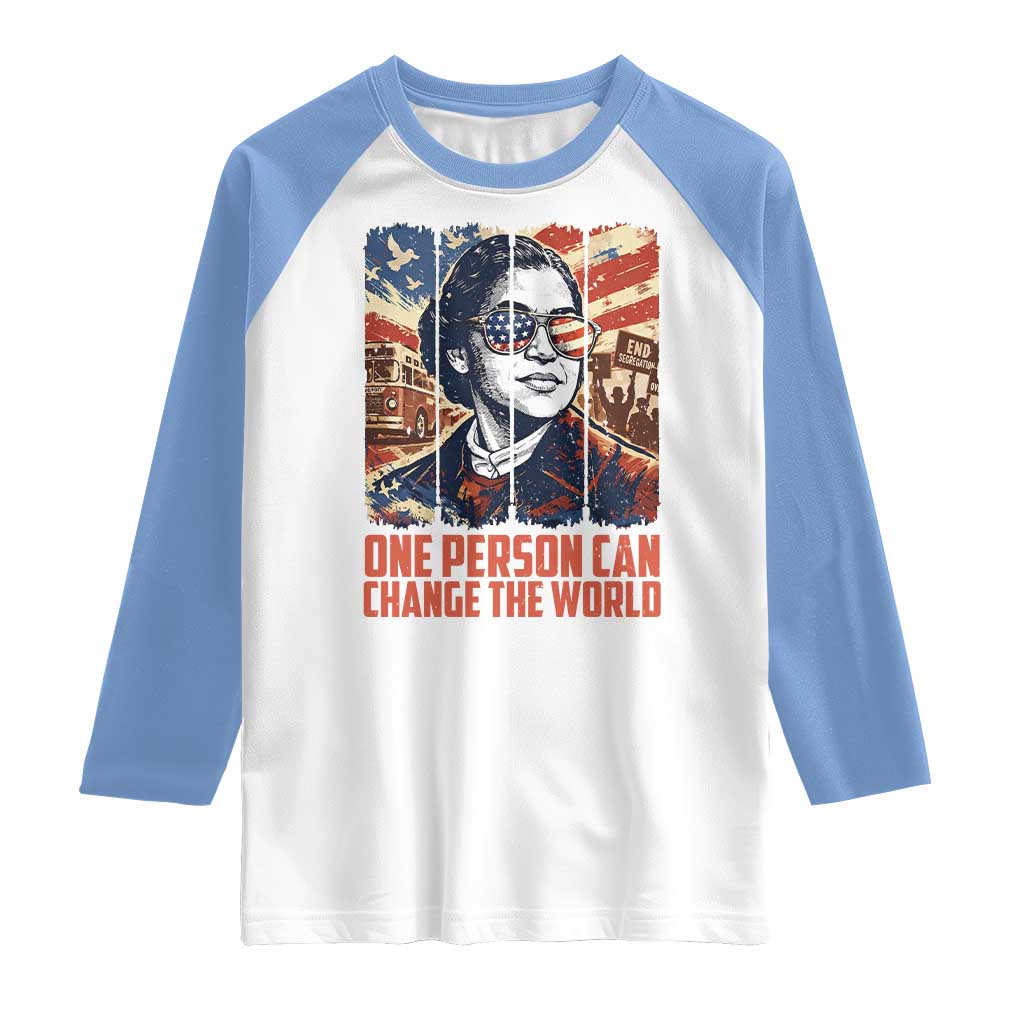 Rosa Parks Civil Rights Legacy Raglan Shirt One Person Can Change The World
