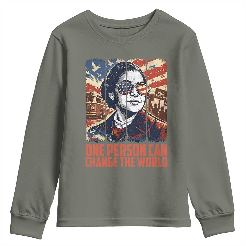 Rosa Parks Civil Rights Legacy Youth Sweatshirt One Person Can Change The World