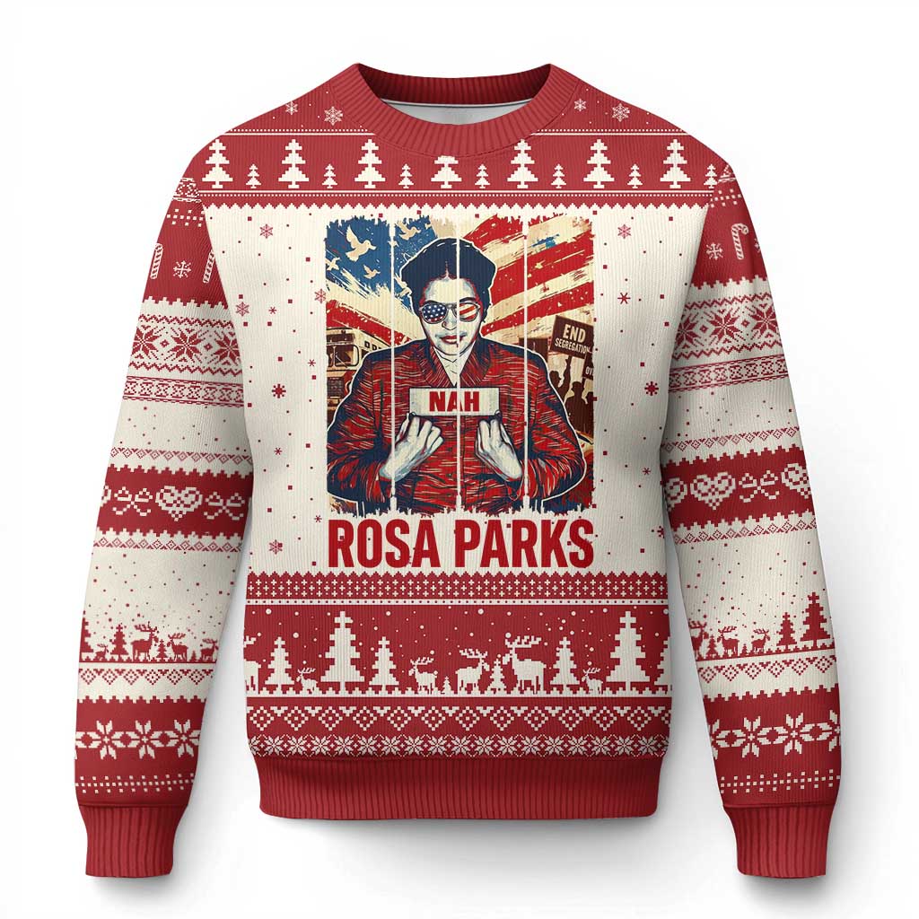 Nah Rosa Parks Ugly Christmas Sweater Black History Month Gift