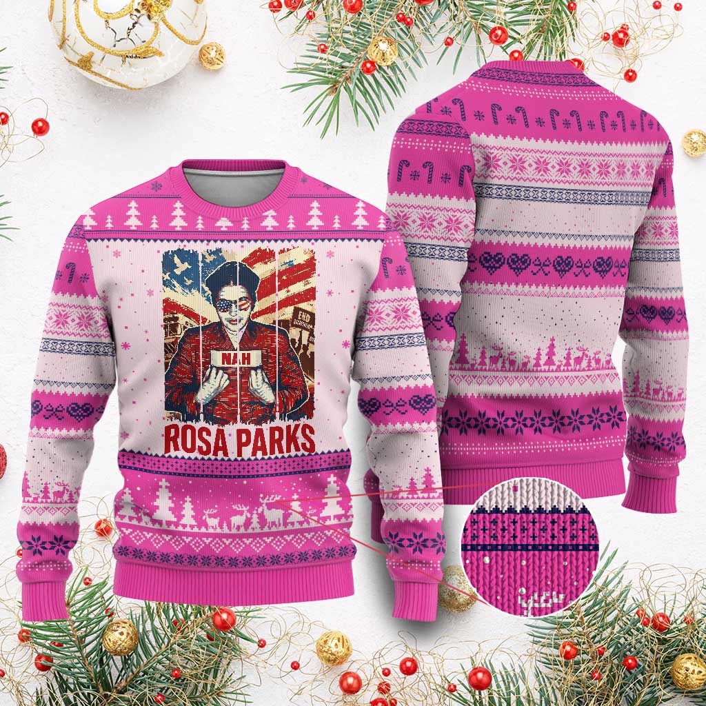 Nah Rosa Parks Ugly Christmas Sweater Black History Month Gift