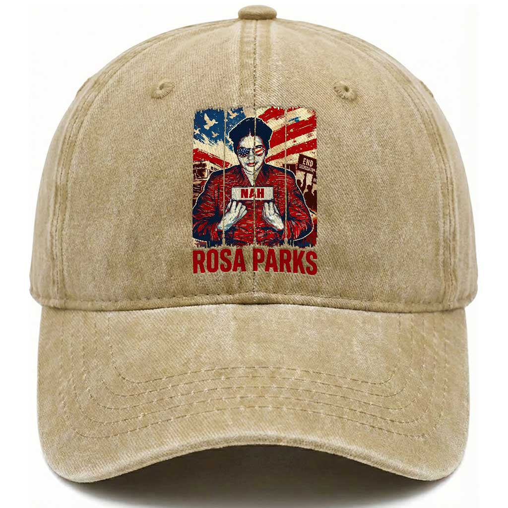 Nah Rosa Parks Washed Cotton Baseball Cap Black History Month Gift