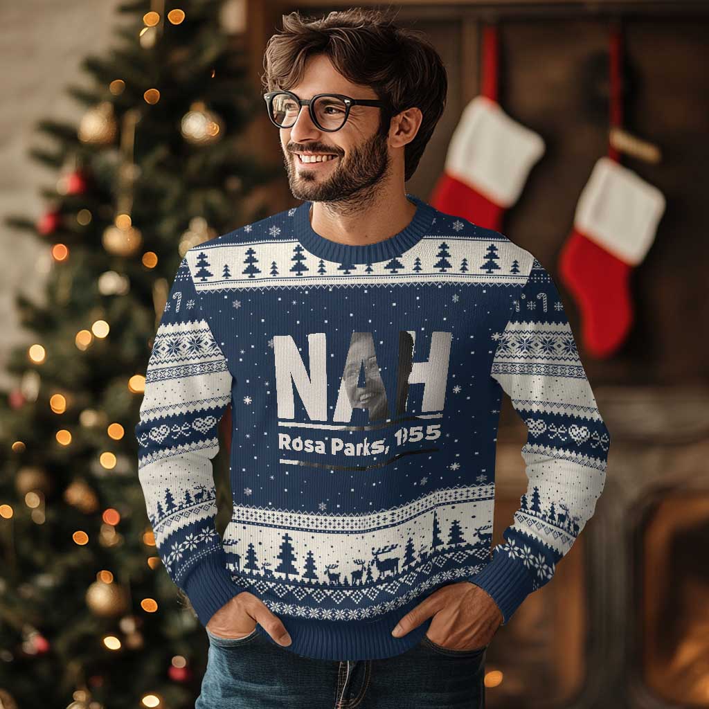 Nah Rosa Parks Ugly Christmas Sweater Female Empowerment American History