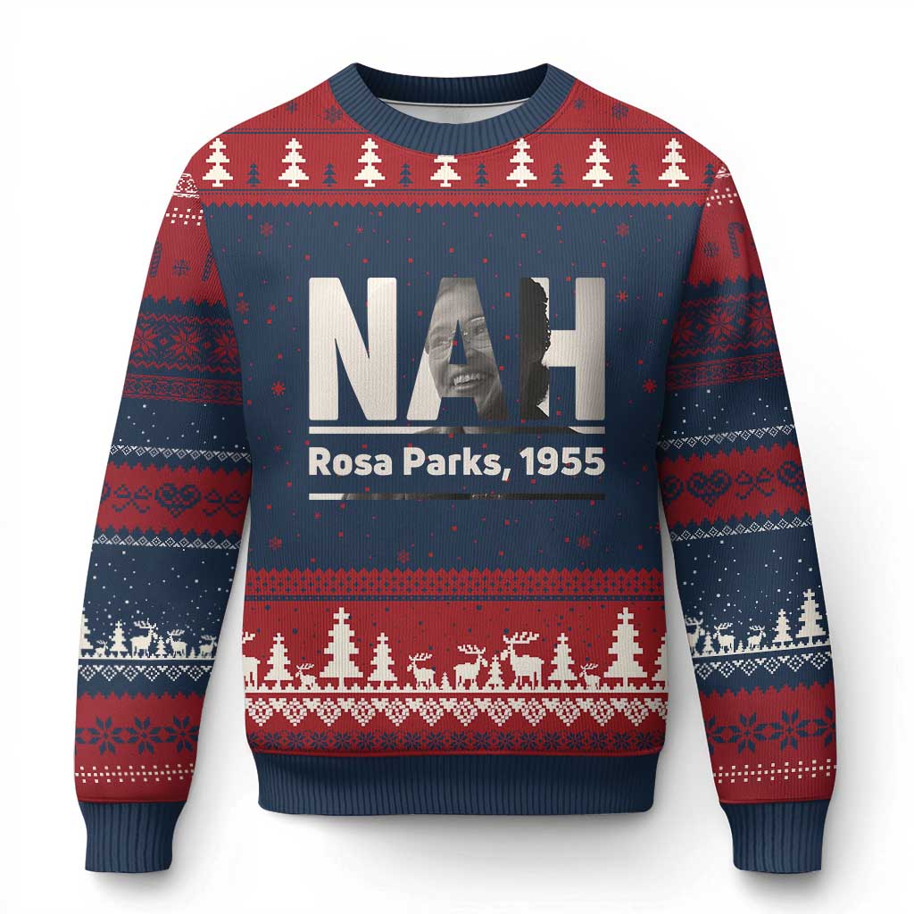 Nah Rosa Parks Ugly Christmas Sweater Female Empowerment American History