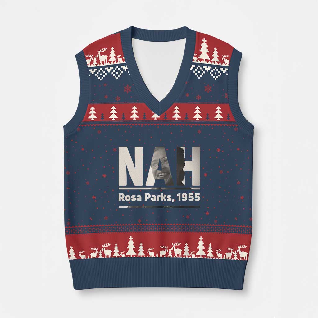 Nah Rosa Parks V-Neck Knit Sweater Vest Female Empowerment American History