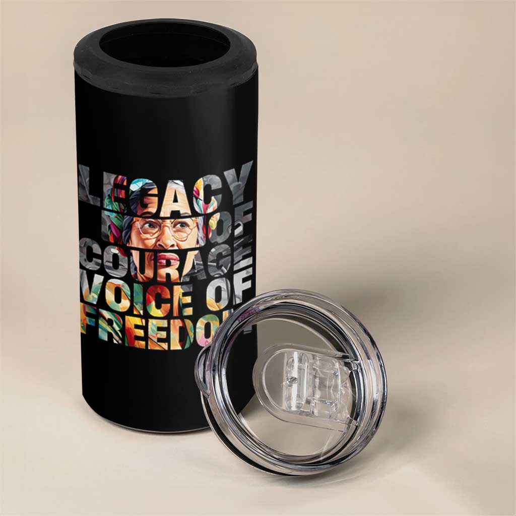 Rosa Parks 4 in 1 Can Cooler Tumbler Legacy Of Courage Voice Of Freedom