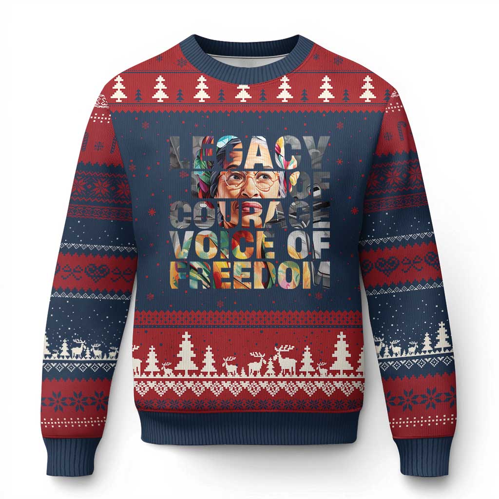 Rosa Parks Ugly Christmas Sweater Legacy Of Courage Voice Of Freedom