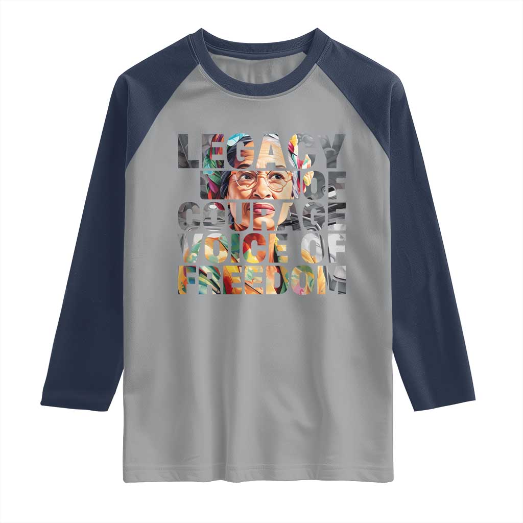 Rosa Parks Raglan Shirt Legacy Of Courage Voice Of Freedom