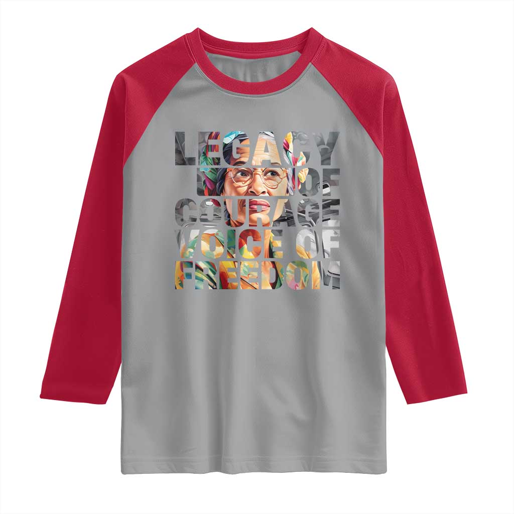 Rosa Parks Raglan Shirt Legacy Of Courage Voice Of Freedom