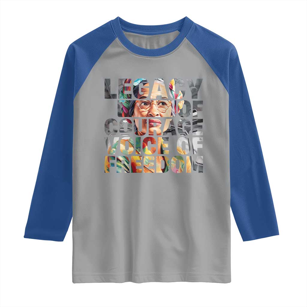 Rosa Parks Raglan Shirt Legacy Of Courage Voice Of Freedom