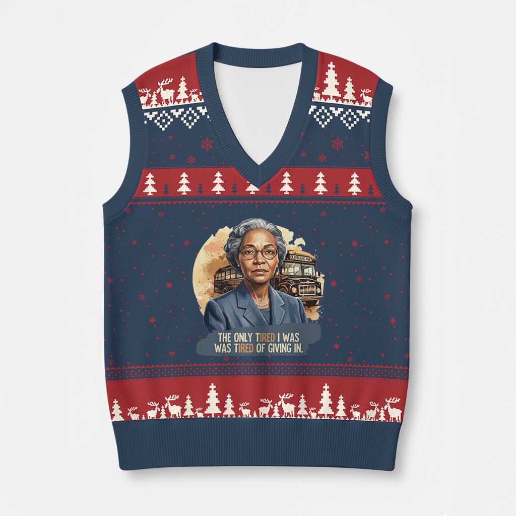 Rosa Parks Tired Of Giving In V-Neck Knit Sweater Vest Civil Rights Activist