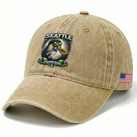 Seattle Champions Fan Pride Washed Cotton Baseball Cap Football Fan Gift