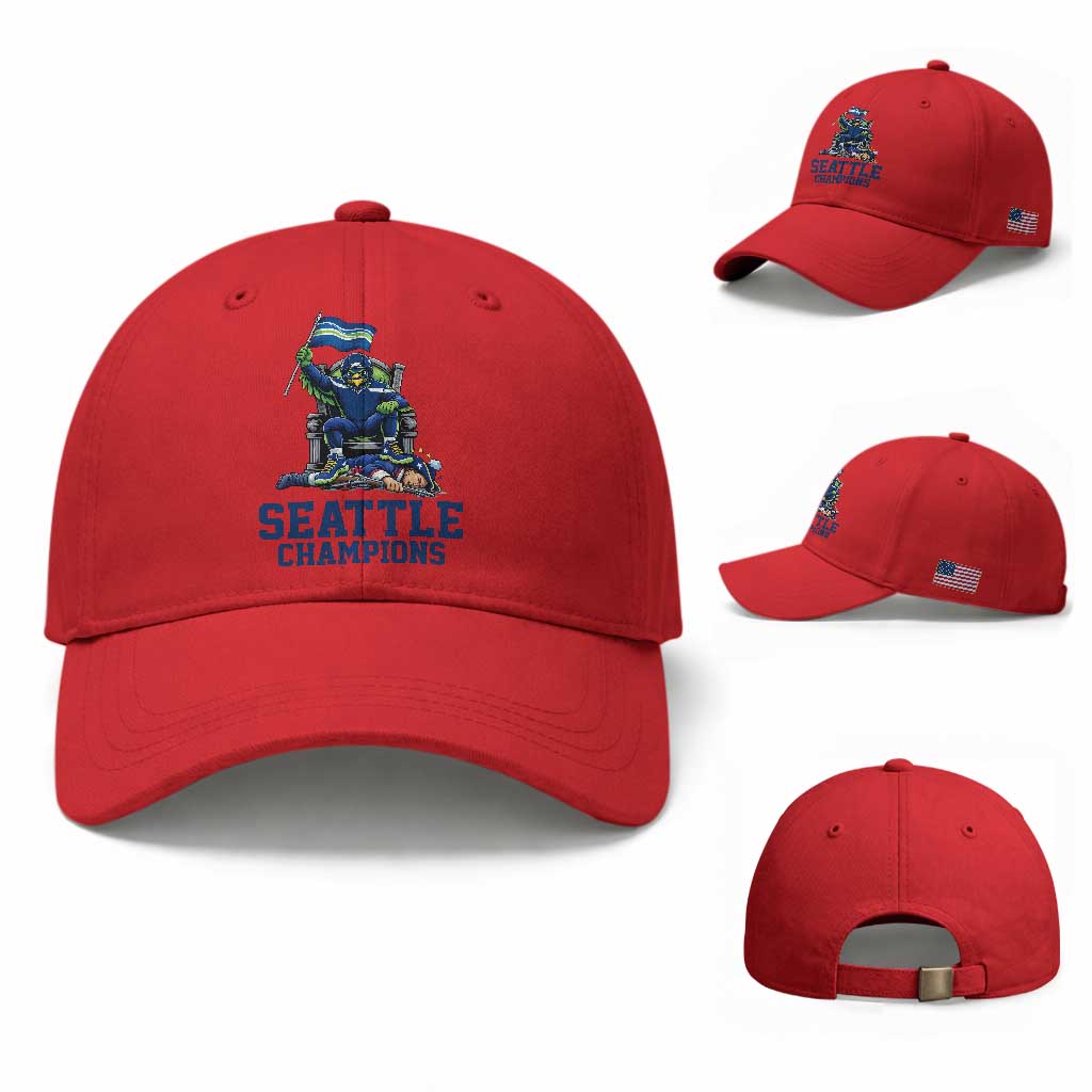 Funny Seattle Clobbers New England Baseball Cap Football Game Day