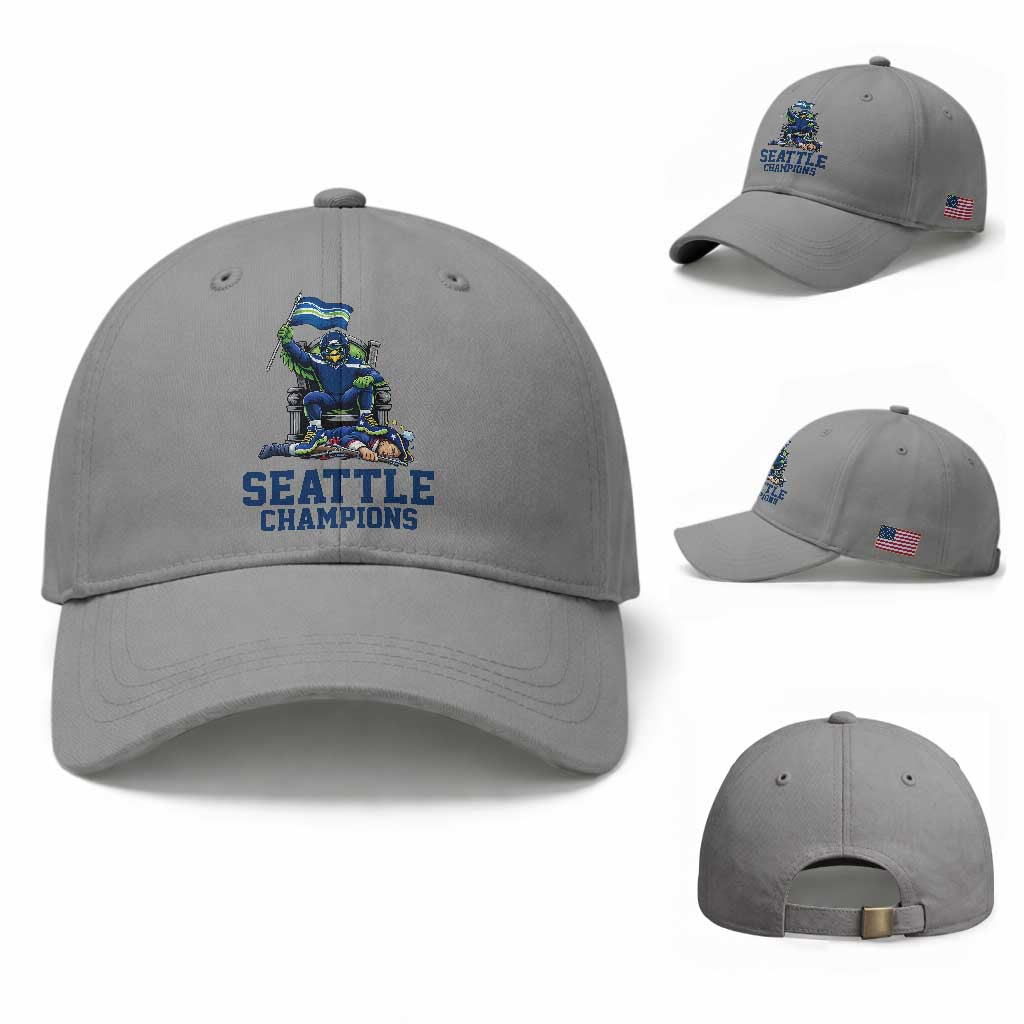 Funny Seattle Clobbers New England Baseball Cap Football Game Day