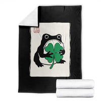 Grumpy Frog Japanese Throw Blanket St Patricks Day Gift