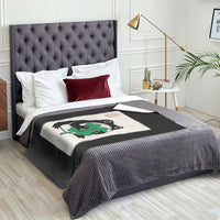 Grumpy Frog Japanese Throw Blanket St Patricks Day Gift