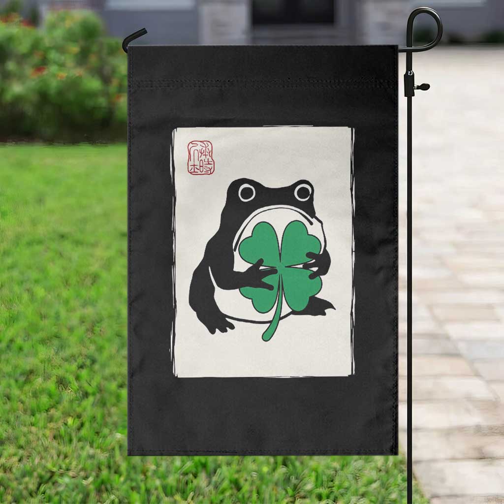 Grumpy Frog Japanese Garden Flag St Patricks Day Gift