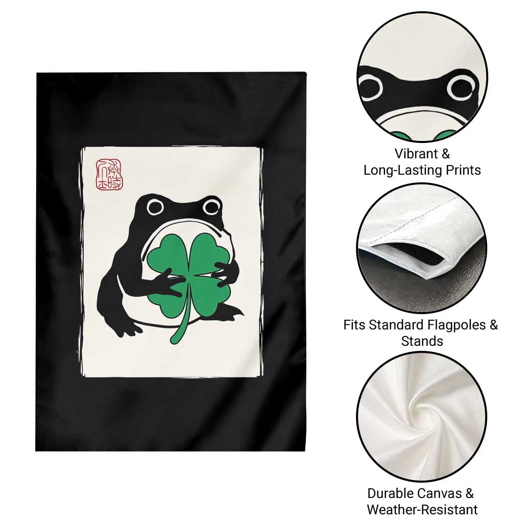 Grumpy Frog Japanese Garden Flag St Patricks Day Gift