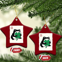Grumpy Frog Japanese Ceramic Ornament St Patricks Day Gift