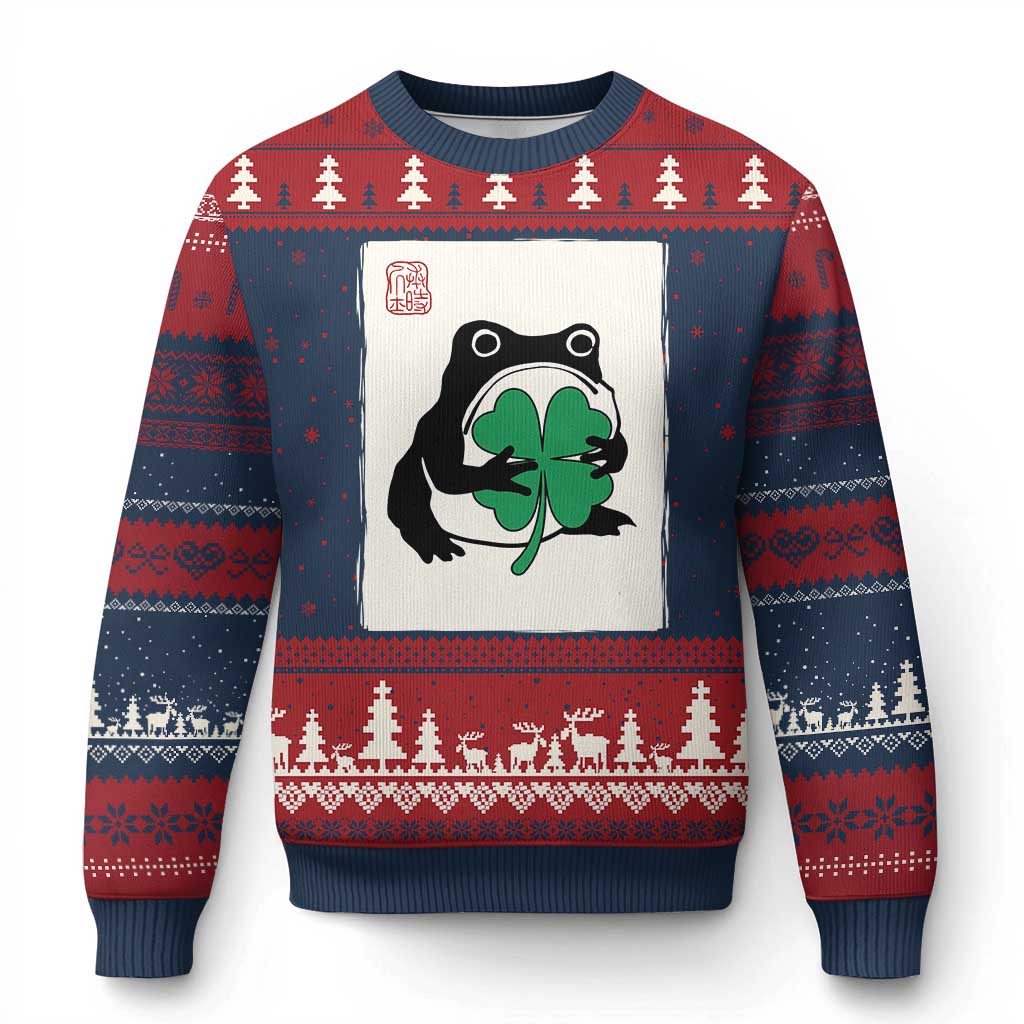 Grumpy Frog Japanese Ugly Christmas Sweater St Patricks Day Gift