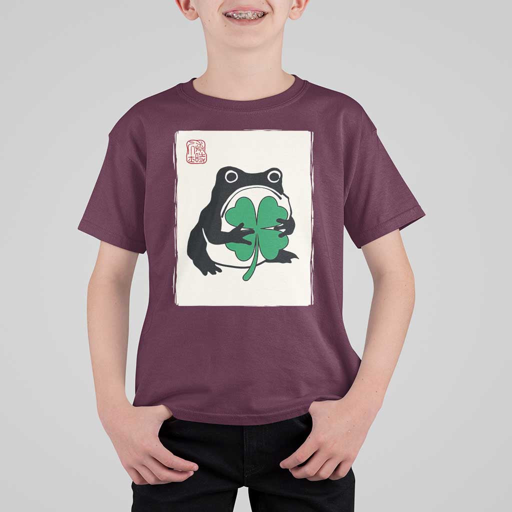 Grumpy Frog Japanese T Shirt For Kid St Patricks Day Gift