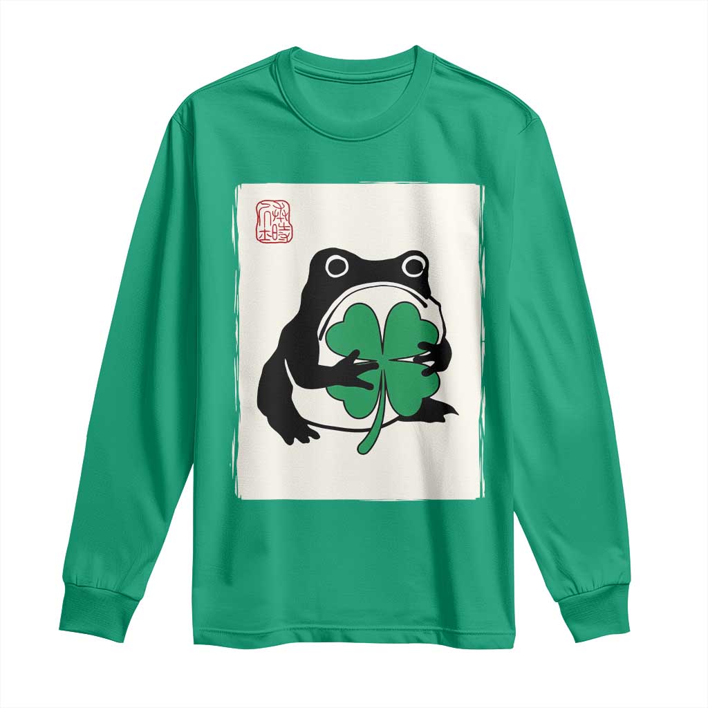 Grumpy Frog Japanese Long Sleeve Shirt St Patricks Day Gift