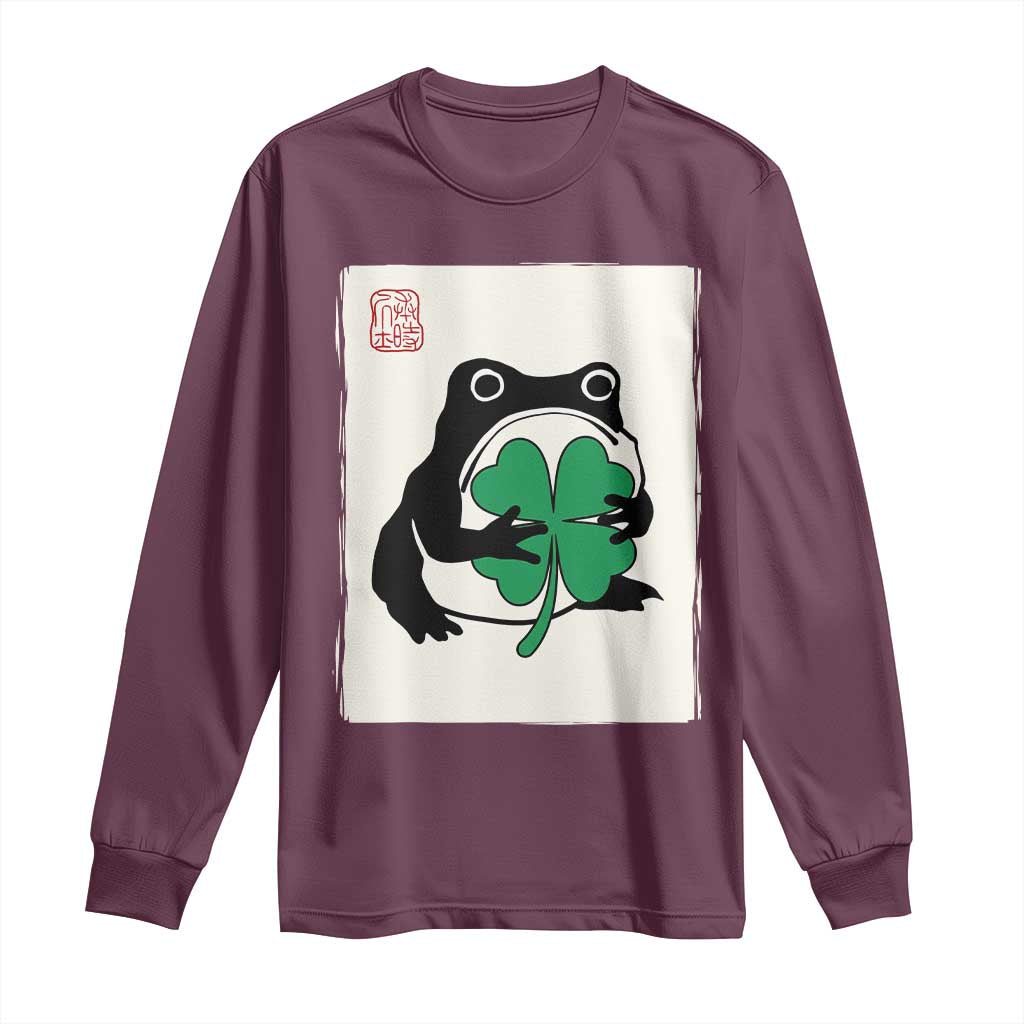 Grumpy Frog Japanese Long Sleeve Shirt St Patricks Day Gift
