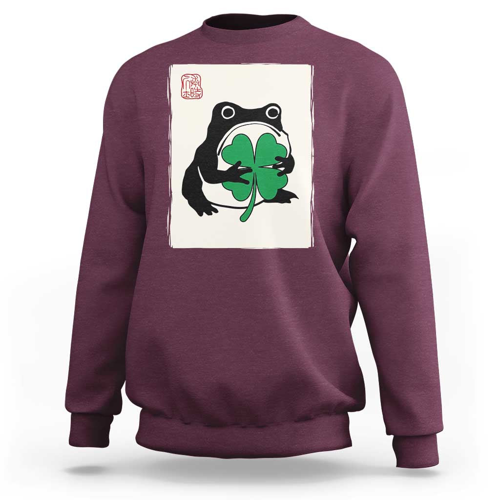 Grumpy Frog Japanese Sweatshirt St Patricks Day Gift