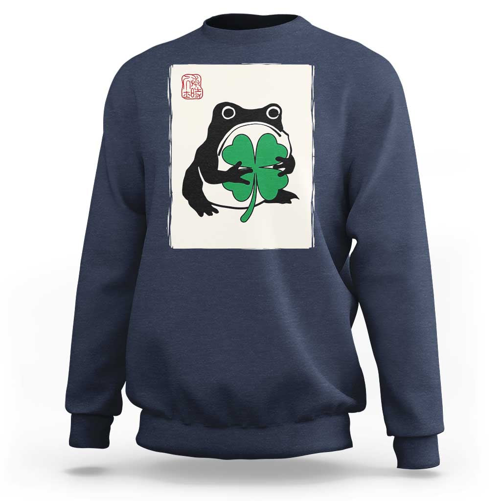 Grumpy Frog Japanese Sweatshirt St Patricks Day Gift