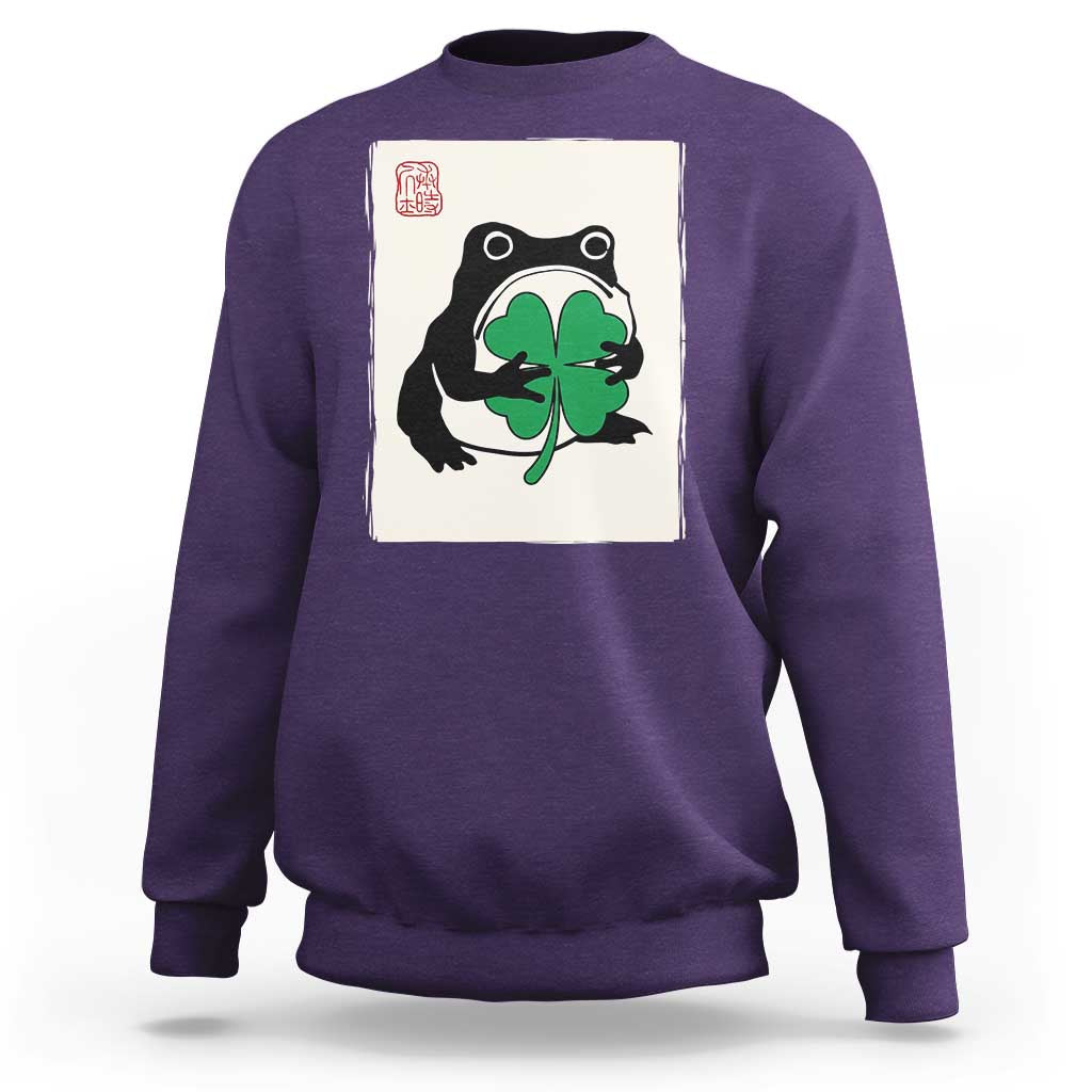 Grumpy Frog Japanese Sweatshirt St Patricks Day Gift