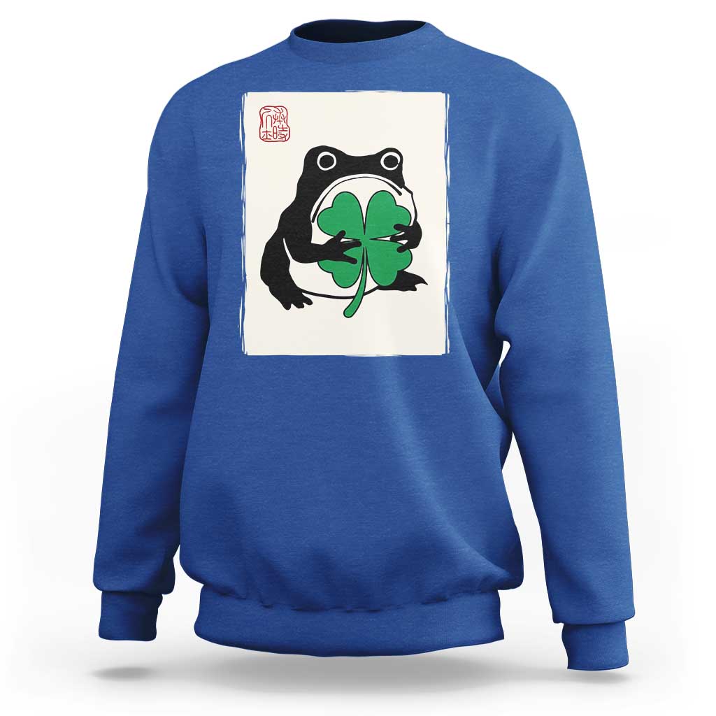 Grumpy Frog Japanese Sweatshirt St Patricks Day Gift