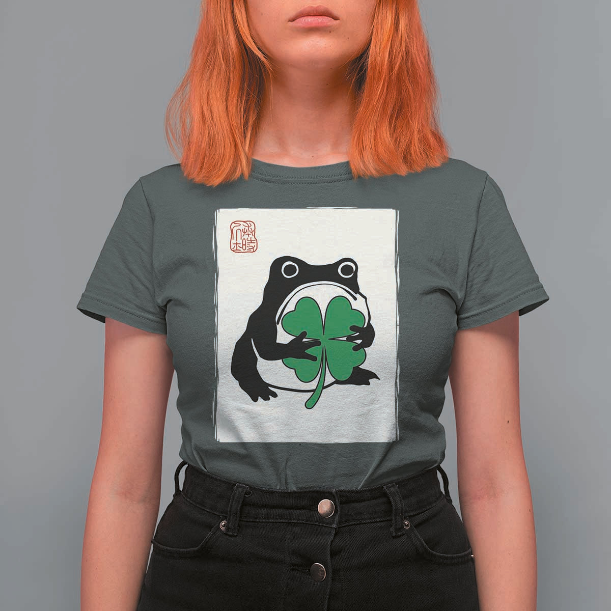 Grumpy Frog Japanese T Shirt For Women St Patricks Day Gift
