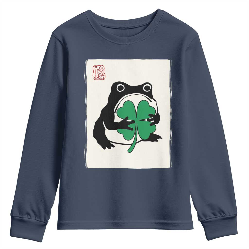 Grumpy Frog Japanese Youth Sweatshirt St Patricks Day Gift