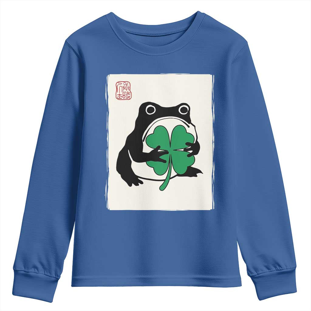 Grumpy Frog Japanese Youth Sweatshirt St Patricks Day Gift
