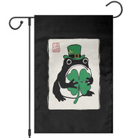 Vintage Japanese Grumpy Frog Garden Flag Lucky St Paddys Day