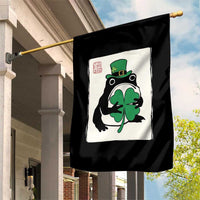 Vintage Japanese Grumpy Frog Garden Flag Lucky St Paddys Day